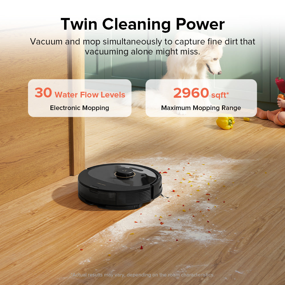 Roborock Q8 Max+ Robot Vacuum and Mop with Self-Emptying, Obstacle  Avoidance, LiDAR Navigation, 5500Pa Suction Power, and App Control(Black)