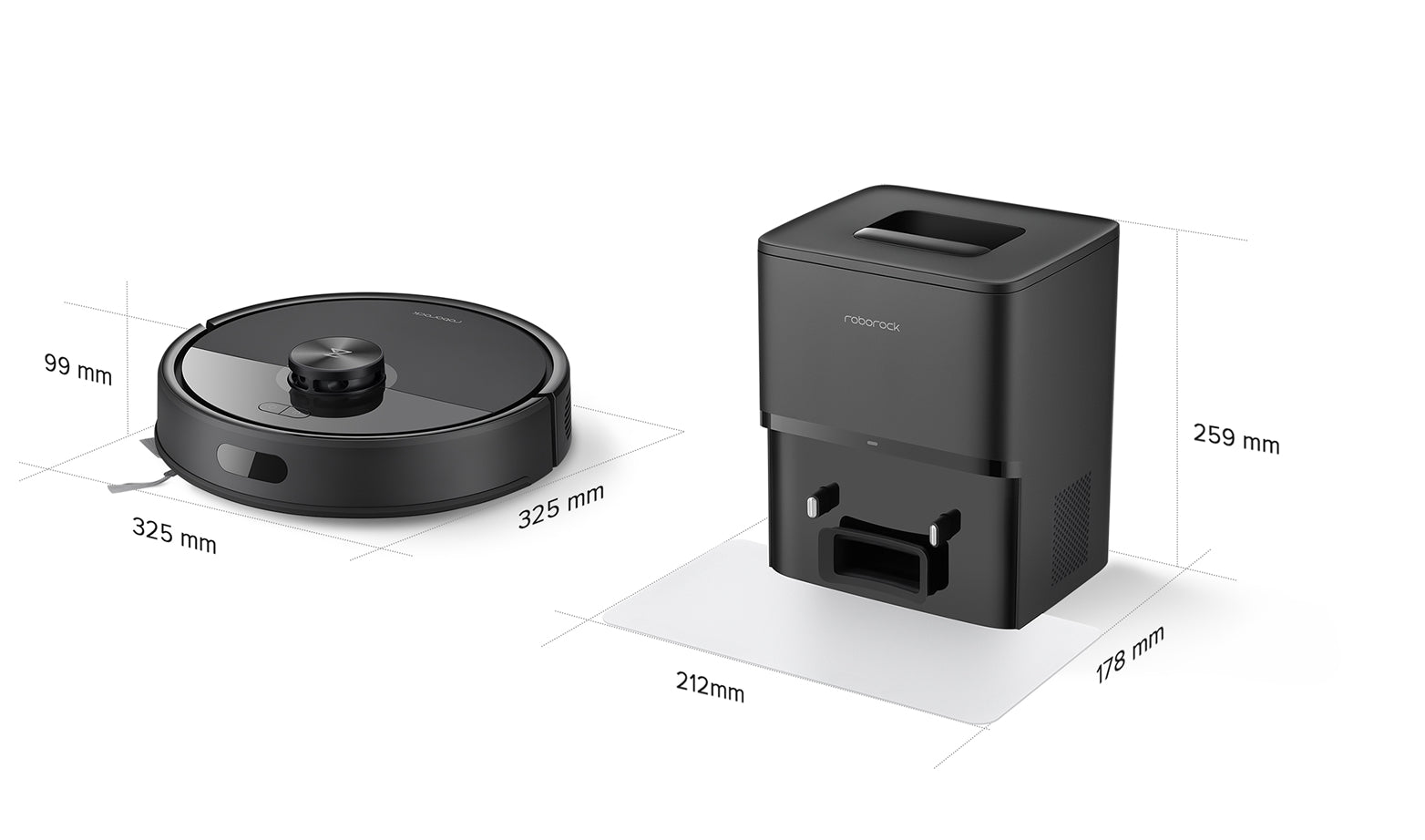 Roborock Q7 M5+ / Roborock Q7 L5+ Dimensions