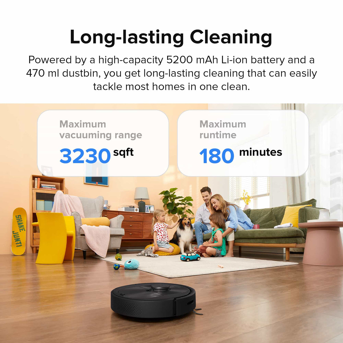roborock Q5 Robot Vacuum Cleaner, Strong 2700Pa Suction, Upgraded from S4  Max, LiDAR Navigation, Multi-Level Mapping, 180 mins Runtime, No-go Zones