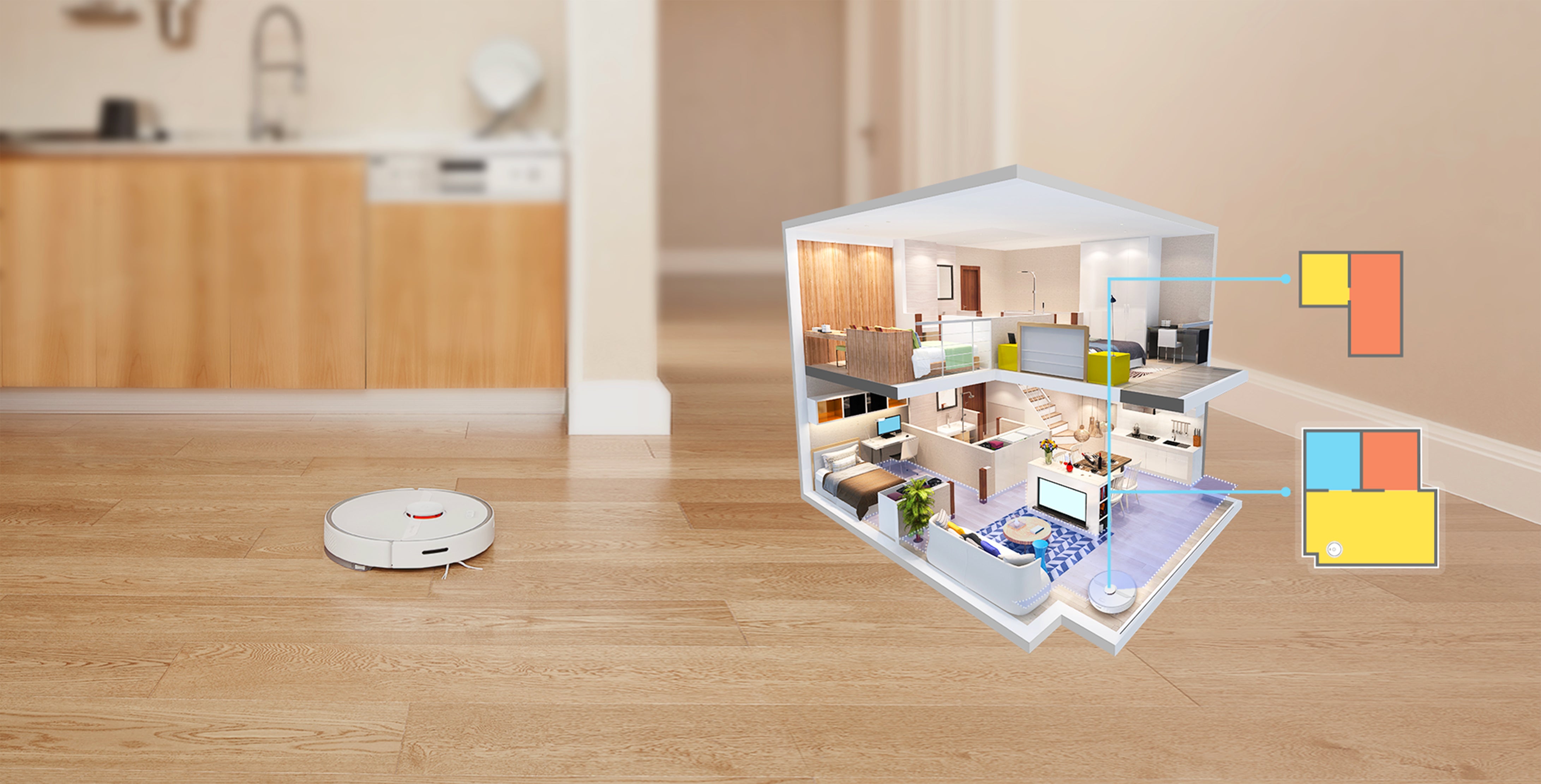 Roborock mapping system recognizes different levels of a home automatically