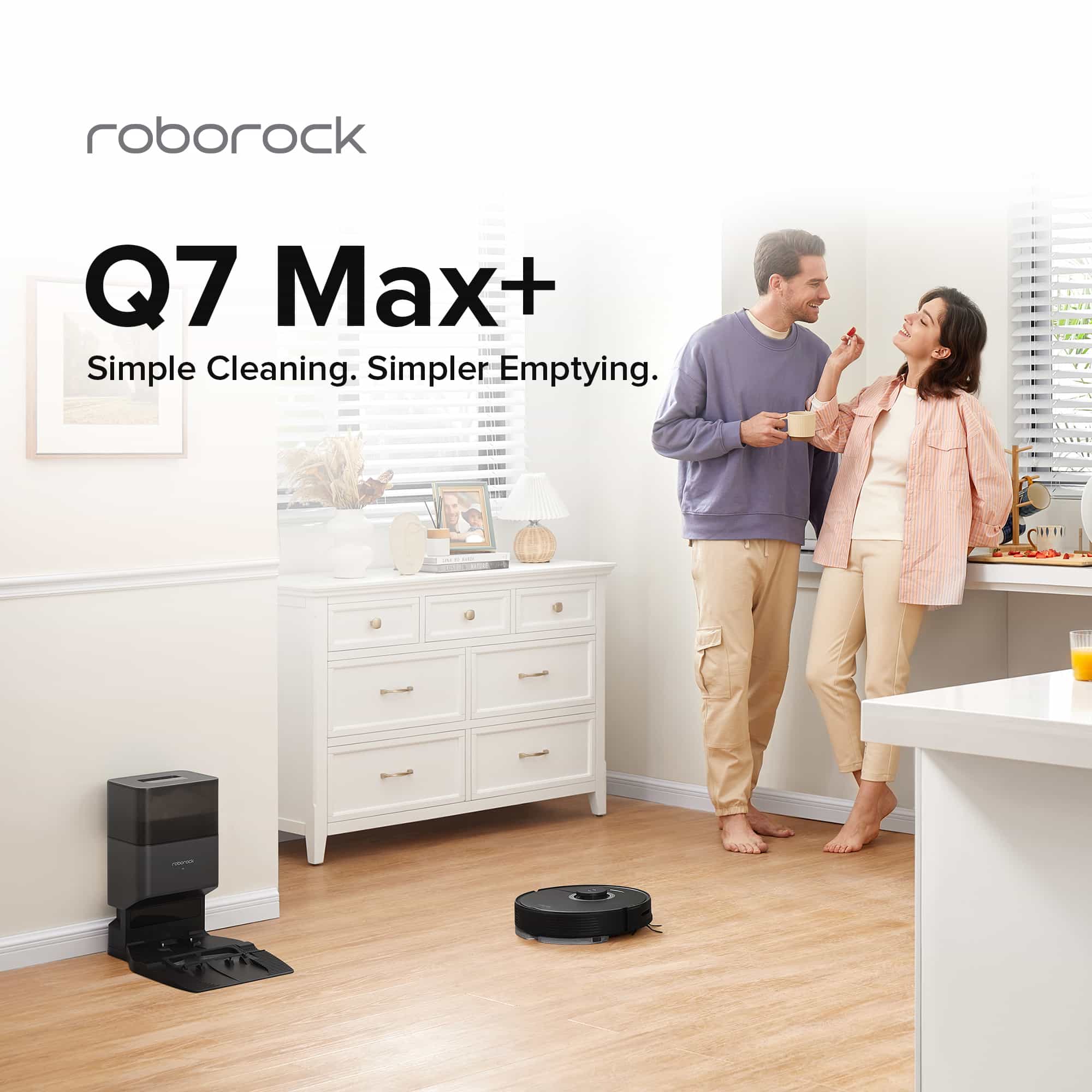 Roborock Q7 Max robot aspirateur Blanc : : Home & Kitchen