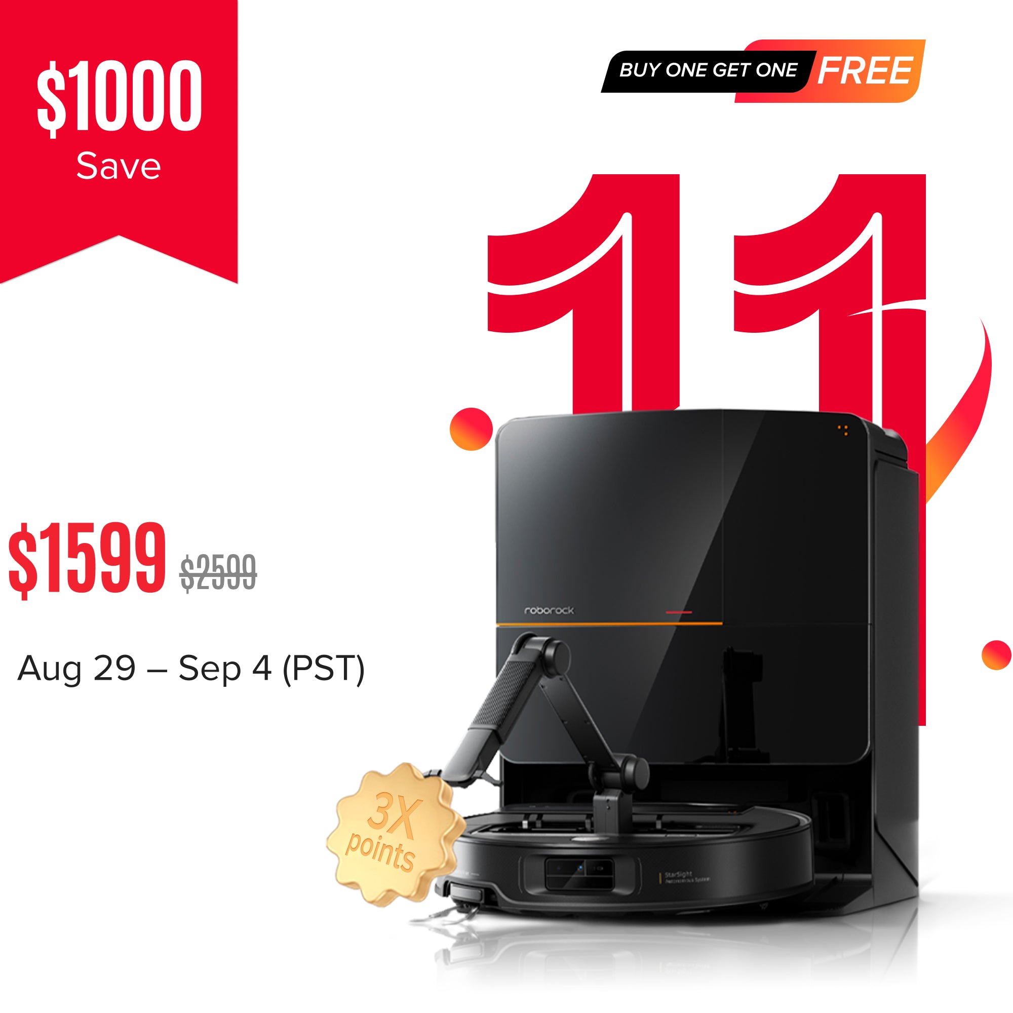 Roborock Saros Z70 Robot Vacuum with OmniGrip™ Mechanical Arm