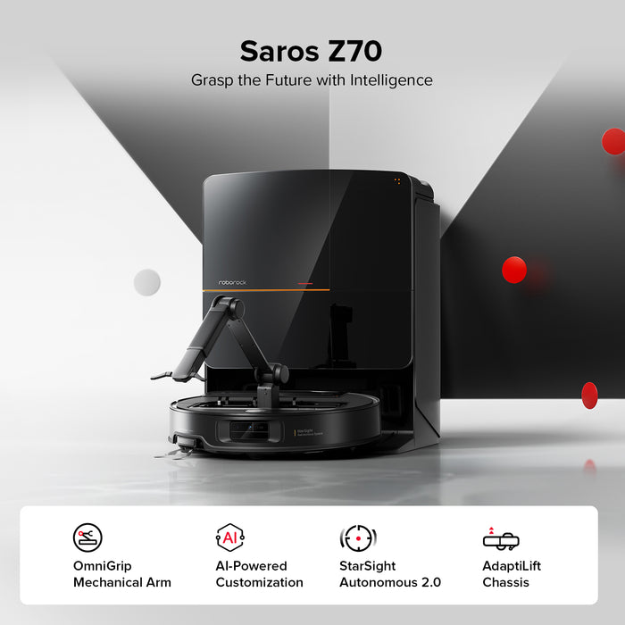 Roborock Saros Z70 Robot Vacuum with OmniGrip™ Mechanical Arm ...