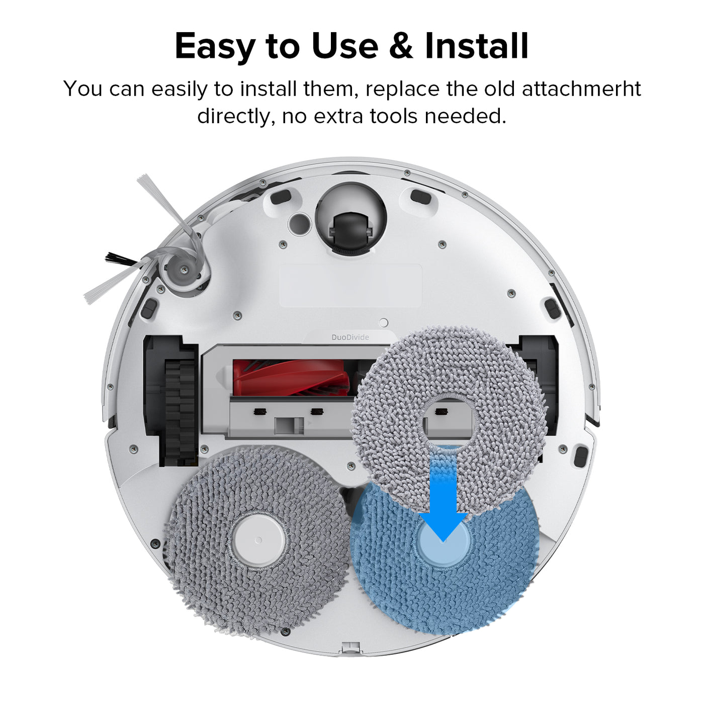 4 Pack Mop Cloth Pads For Roborock S7 / T7S Robot Vacuum - Washable & Strong Absorption