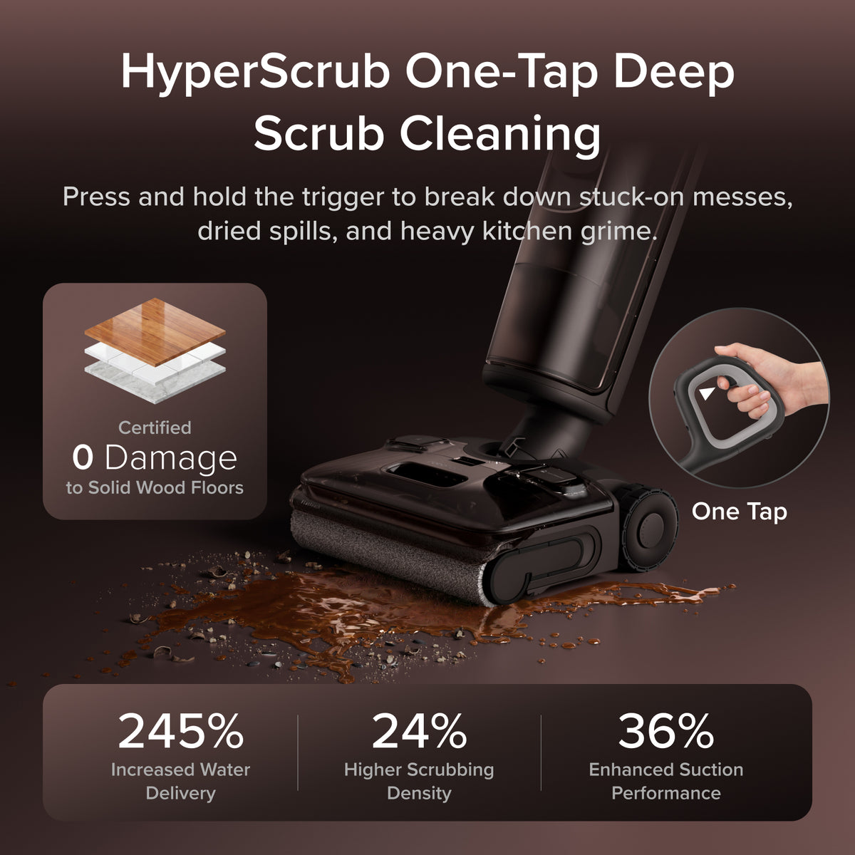 Roborock F25 Pro Turbo Wet Dry Vacuum with HyperScrub One-Tap Deep