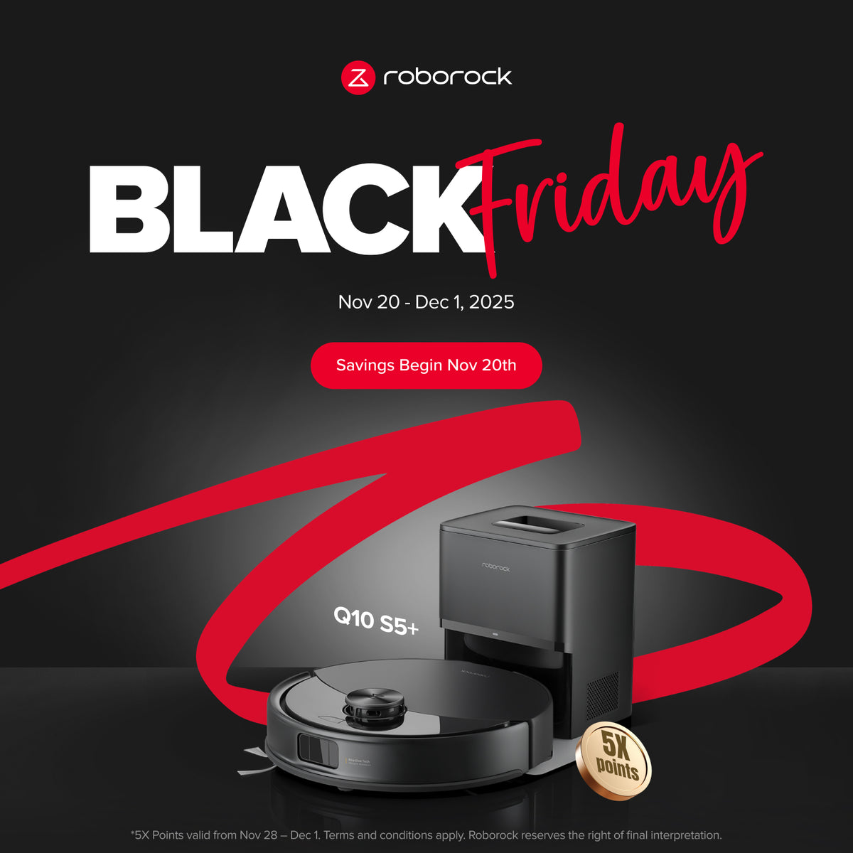 Roborock Q10 S5+ Robot Vacuum and Mop with Auto-Empty Dock