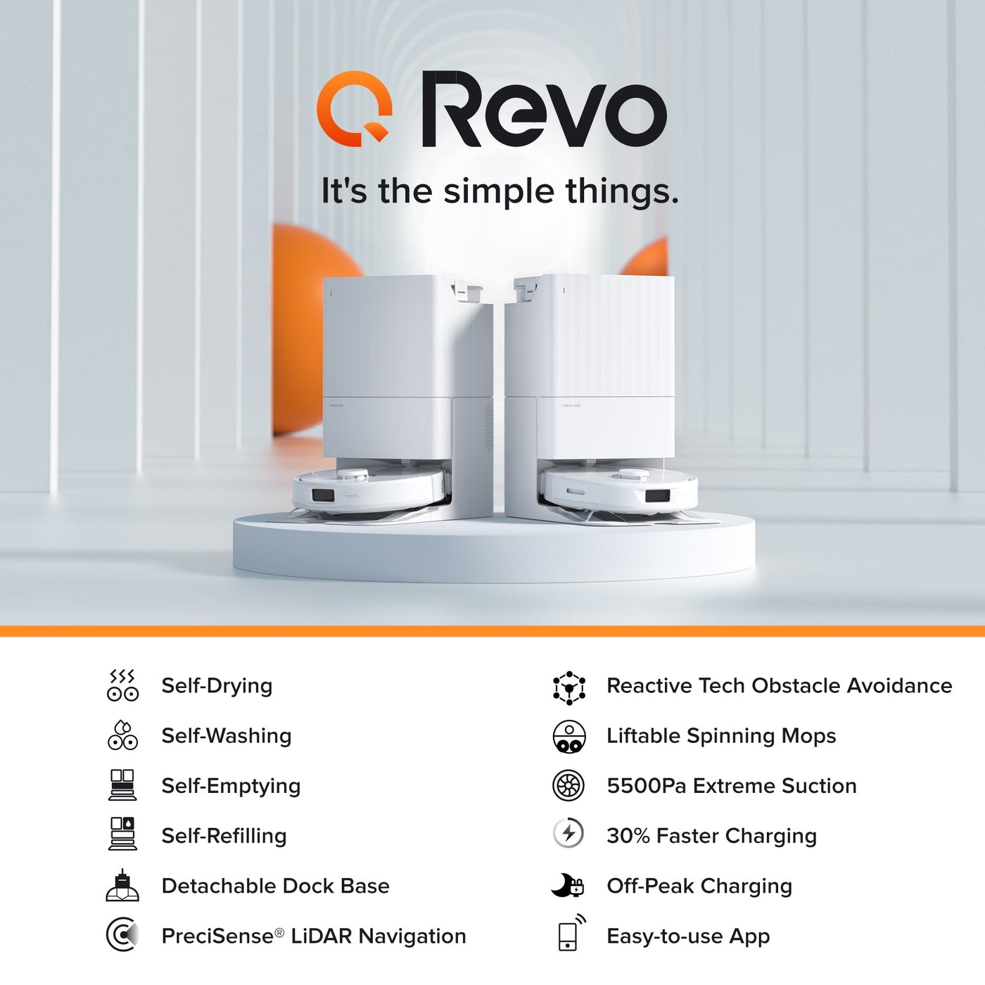 Roborock Qrevo - Liftable Spinning Mops with Multifunctional Dock