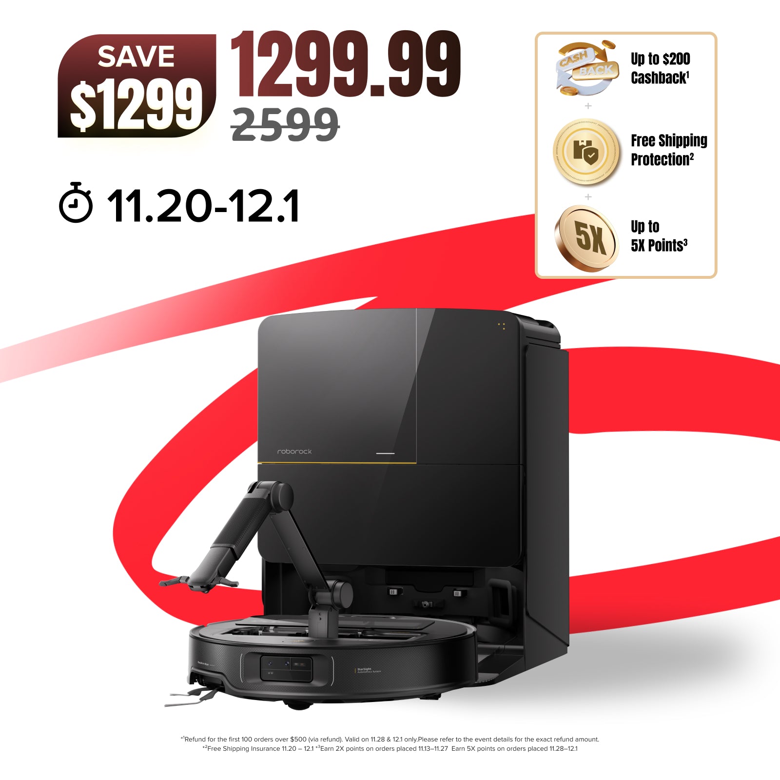 Roborock Saros Z70 Robot Vacuum with OmniGrip™ Mechanical Arm