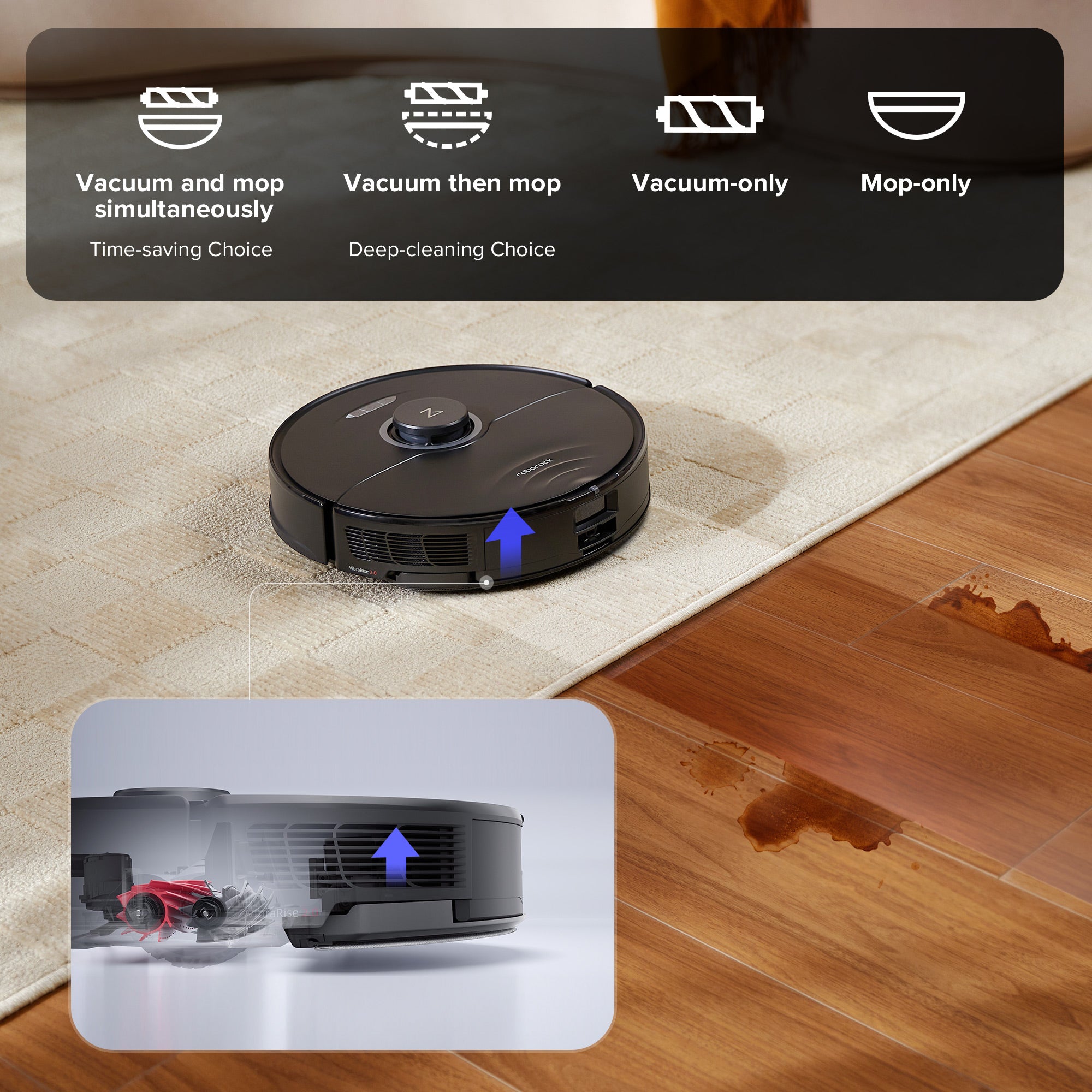 roborock S8 Pro Ultra Robot Vacuum and Mop, Auto Drying, Auto Mop Washing,  Self Emptying, Self Refilling, Liftable Dual Brush & Sonic Mop, 6000Pa  Suction, Obstacle Avoidance(RockDock Ultra Series) 