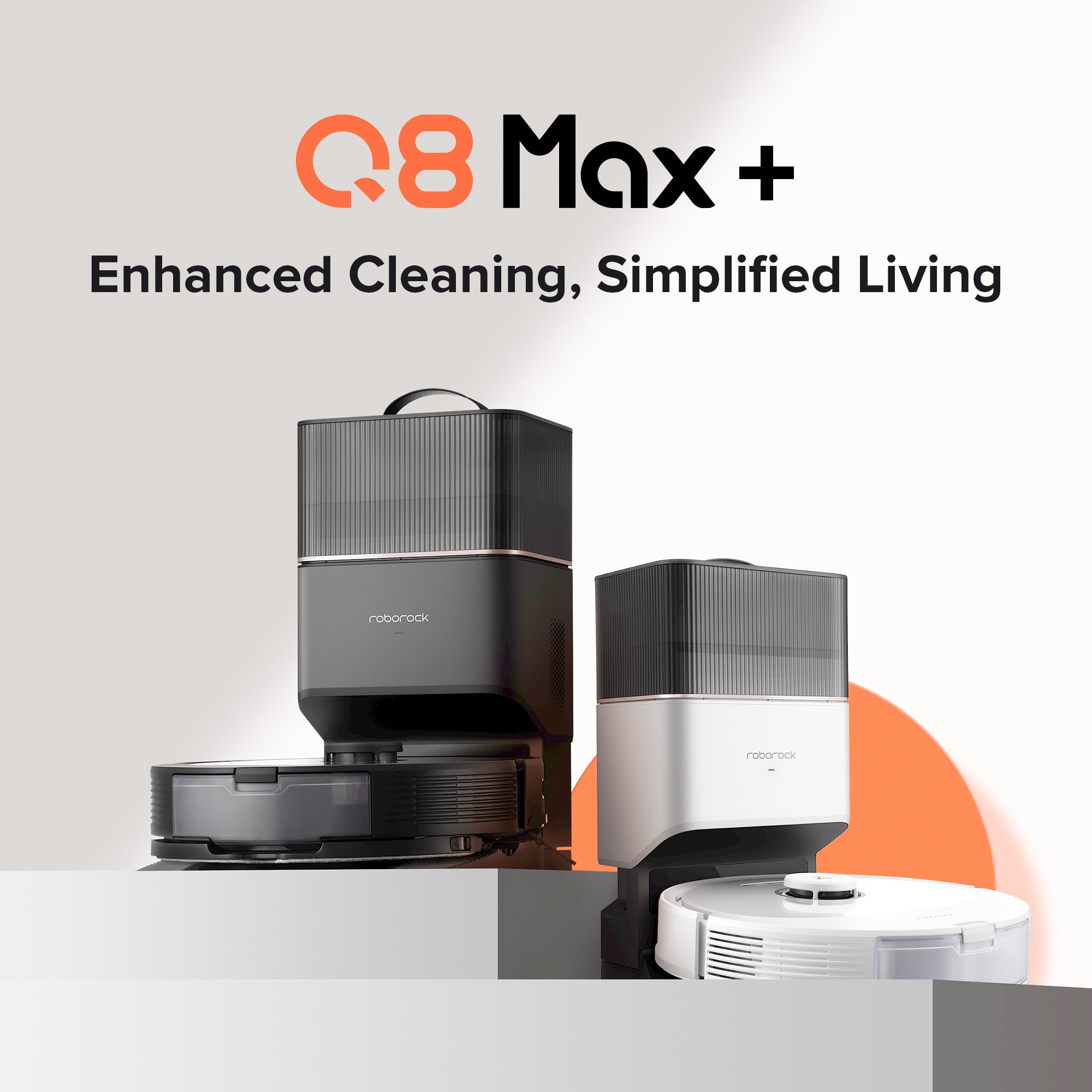 Max Q.roborock Q8 Max Plus Robot Vacuum Cleaner - 5500pa, Self-cleaning,  300㎡ Coverage